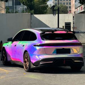 ฟิล์มไวนิลโครเมียม PET สีรุ้ง โฮโลแกรม เงา สีขาวเงิน PVC สติ๊กเกอร์ติดรถยนต์ ฟิล์มหุ้มรถยนต์ โครเมียมเคลือบเงา สีรุ้ง - Product Image 2