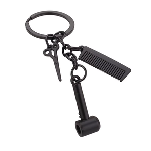 พวงกุญแจอัลลอยสำหรับแต่งทรงผมพร้อมกรรไกรไดร์เป่าผมและหวีพวงกุญแจรถในอุดมคติและเครื่องประดับขนาดเล็ก - Product Image 5