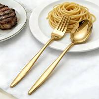 Ensemble de couverts de mariage en acier inoxydable 410, finition miroir, manche pointu, style moderne et minimaliste, compatible lave-vaisselle, luxe léger haut de gamme