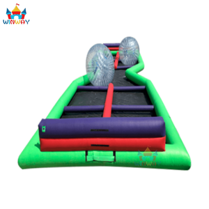 Piste de zorbing gonflable interactive et deux boules de zorbing 10x5m Jeu commercial extérieur pour le plaisir - Product Image 3