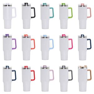 AGH Usa Warehouse Gobelet blanc à sublimation 20oz bord en acier inoxydable fond plat mince droit à sublimation avec couvercle - Product Image 2