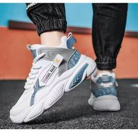 Chaussures de sport montantes unisexe automne 2026 pour garçons et adolescents, style basketball et running, avec empeigne en maille et semelle extérieure en caoutchouc pour la hauteur