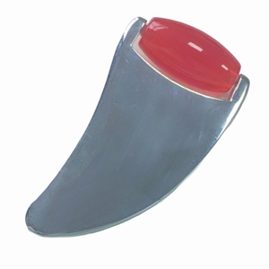 Rouleau facial en forme de corne de bélier en alliage de zinc et résine rouge - Product Image 5