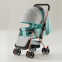 Poussette bébé pliable en lin à double sens avec cadre en acier inoxydable, roues EVA, vue haute, capacité de charge de 20 kg pour les enfants de 0 à 3 ans