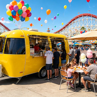 Edelstahl-Imbisswagen für Gewerbe, Hot Dog Pizza Food Truck, Burger Mobiler Imbissanhänger mit Küche, Günstiger Food Truck