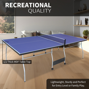 Ensemble de tennis de table moderne en PVC de taille moyenne de 8 pieds, pliable avec filet - Product Image 2