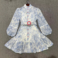 Collection Printemps 2025 – Robe Courte Élégante en Satin à Motifs Floraux, Décontractée, Boutonnage Simple, Bordure en Dentelle, Impression Numérique, Coupe Trapèze, Idéale pour les Fêtes