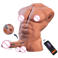 XISE Dildo Masturbateur Télécommandé par APP, Poupée Sexuelle Détachable Demi-Corps avec 5 Vitesses de Poussée et 2 Modes, Étanche IPX7
