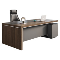 Ensemble de bureau de direction avec chaise - Design minimaliste moderne en bois, tiroirs, armoires latérales verrouillables, bibliothèque pour usage commercial