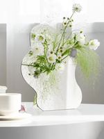 Boîte à fleurs carrée moderne en acrylique effet miroir, épaisseur de panneau personnalisable, très transparente, montage facile, autoportante pour intérieur