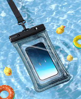 Pochette étanche flottante IPX8 pour téléphone, avec paillettes brillantes, sac étanche transparent pour la natation, la plongée en apnée et la plage, avec bandoulière.