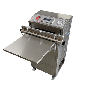 Scelleuse <span class=keywords><strong>sous</strong></span> <span class=keywords><strong>vide</strong></span> automatique à pompage externe électrique en acier inoxydable 304 de haute qualité 600A, scellage pneumatique par descente pour papier - Product Image 1