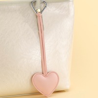 Porte-clés Cœur en Cuir PU Tendance avec Mousqueton Cœur, Pendentif Anti-perte, Breloque et Accessoires pour Filles et Femmes