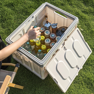 Caja de almacenamiento plegable de plástico PP Contenedores Camping Fold Ruedas de acero fuertes Carrito DE LA COMPRA OEM - Product Image 5