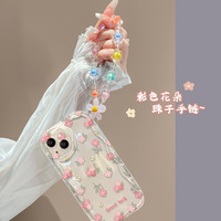 Coque de téléphone esthétique à nœud floral mignon pour iPhone 17 16 15 14 13 12 11 Pro Max X Plus XR XS – Protection mobile