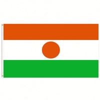 Drapeau du Niger 3x5 pieds en polyester, fait main, couleurs CMYK, avec deux œillets en laiton, simple couche, pour décoration murale intérieure et extérieure