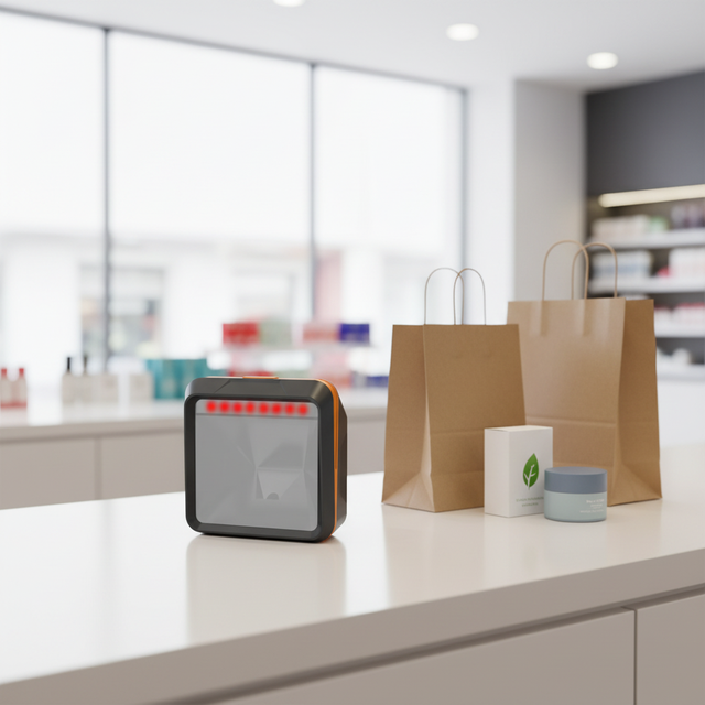 JINGXIN Automatic Sensing Continuous Reading Large Window Omni-directional Desktop Barcode Scanner for Retail Checkout