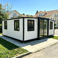 Maison conteneur extensible 20 pieds à assemblage rapide, préfabriquée, isolée et modulaire pour jardin, logement d'appoint ou maisonnette pour invités