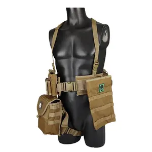 YAKEDA Battle Belt Ceinture tactique portante avec Drop Leg Chest Rig Bag Shoulder Holster Strap Tactical Chest Tactical Gear