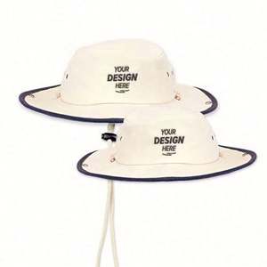 Chapeau seau unisexe personnalisé en polyester pour l'extérieur pour la pêche, le voyage, le sport décontracté, tissu éponge à carreaux - Product Image 1