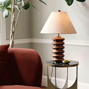 Lampada <span class=keywords><strong>da</strong></span> <span class=keywords><strong>Tavolo</strong></span> Moderna di Lusso Creativa in Legno Massello con Perline a Forma di Abaco, Elegante per Hotel, Soggiorno, Divano, Camera Modello e Scrivania - Product Image 3