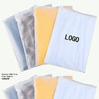 Sacs en plastique refermables translucides réutilisables noirs mats pour l'emballage des vêtements, fermeture éclair, glissière, sac de scellage pour vêtements, t-shirt