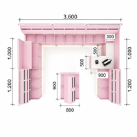 Diseño Moderno de Tienda de Cosméticos Rosados con Muebles Comerciales Personalizados, Exhibidores LED Acrílicos y Equipamiento de Quiosco para Centro Comercial