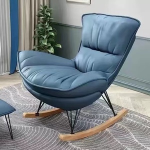 Fauteuil à bascule moderne en rotin pour salon et chambre à coucher - Product Image 6