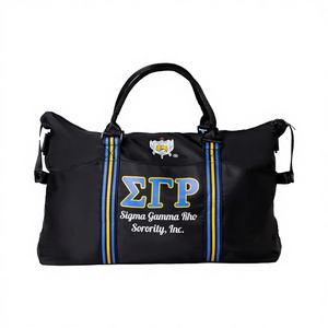 Sac de voyage pliable de grande capacité, léger, imperméable, en nylon, avec support pour chariot, style sport de luxe, de la sororité Sigma Gamma Rho SGR - Product Image 3