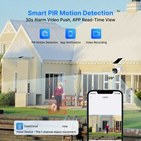 Kit de Cámara de Seguridad Inalámbrica para Exteriores Hiseeu 4MP con Paneles Solares, Visión Nocturna, Detección de Movimiento Wifi, H.265, Micro USB DC 5V/1A