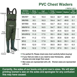 Chất lượng cao bootfoot ngực wader 2-ply Nylon/PVC không thấm nước câu cá săn bắn <span class=keywords><strong>waders</strong></span> với móc áo khởi động có thể điều chỉnh vành đai cho Unisex - Product Image 6