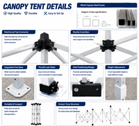 Tentes 2x2m pour événements extérieurs, structure en aluminium 40mm, robustes, 14kg, toile 600D PU imperméable, tente pliante pop-up pour extérieur