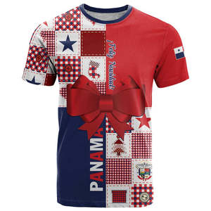 Camiseta Panamá Personalizada Arpía Águila Pájaro Grunge Estilo Panamá Día DE LA Independencia Bandera Estampado Cuello Redondo Hombres Camiseta de Gran Tamaño - Product Image 3