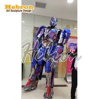 Costume de robot Optimus Prime LED pour Halloween, taille réelle 2,7 m, costume en similicuir géant pour adulte avec lumières LED