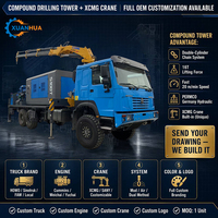 Foreuse de puits d'eau diesel montée sur camion, profondeur max. 200 m, diamètre de forage 105-305 mm, pour projets d'eau dans les déserts du Moyen-Orient