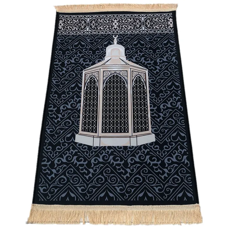 Wholesale Muslim Embossed Worship Blanket Prayer Mat Islamic Prayer Rug Crystal Velvet Carpet Floor Mat Worship Rug Middle East