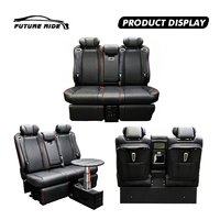 Banc en cuir de luxe à 3 places pour fourgonnette MPV avec tablette d'accoudoir, écran LCD intégré et ceinture de sécurité améliorée