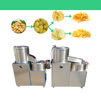 Hoge-efficiëntie roestvrijstalen aardappelsnijder en -schilmachine voor aardappelchips, frieten, wortelen en radijsjes