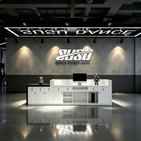 Comptoir de réception minimaliste moderne en acier inoxydable pour bar, studio de danse, salle de sport, salon de coiffure, magasin de vêtements, caisse de paiement