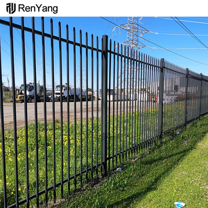 Venta al por mayor 6ftx8ft <span class=keywords><strong>Home</strong></span> Garden Black Metal Fences Anti Rust Paneles de valla de acero galvanizado Precios - Product Image 2