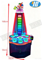 Machine de jeu d'arcade Whack-a-Mole miniature pour enfants, à monnayeur, avec marteau de dessin animé et système de rédemption de tickets