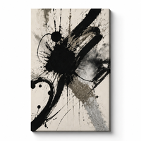 Impression sur toile abstraite moderne en feuille d'argent noir et blanc, affiche murale, motif personnalisé, décoration pour salon et hôtel, prête à accrocher