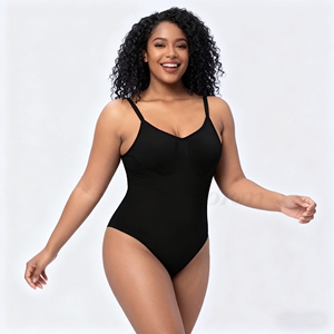<span class=keywords><strong>Body</strong></span> Modellante a Clessidra con <span class=keywords><strong>Schiena</strong></span> Bassa per Donne, Shapewear Senza Cuciture con Spalline Regolabili, Controllo Pancia, Perizoma Modellante - Product Image 2