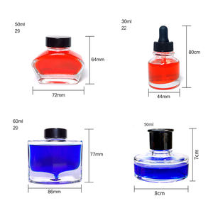 Bottiglie d'Inchiostro Antiche Personalizzate, Fiaschette Vuote in Vetro, Bottiglie d'Inchiostro Vintage con Inchiostro 50ml - Product Image 1