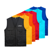 Logo personnalisé multi-poches gilet de pêche décontracté été gilet pour randonnée journaliste photographie Camping fermeture éclair promotionnel