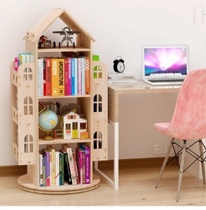 Étagère rotative <span class=keywords><strong>en</strong></span> <span class=keywords><strong>bois</strong></span> <span class=keywords><strong>ronde</strong></span> moderne étagères bibliothèque support de livres pour enfant maison armoire bibliothèque meubles présentoir - Product Image 3