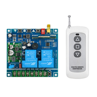 Commutateur de télécommande sans fil personnalisé 433mhz DC 12V avec code d'apprentissage RF 4-Ch Module récepteur de relais en métal et émetteur