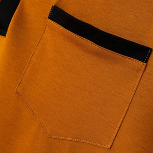 Camiseta de Manga Larga Transpirable de Punto Naranja con Estilo para Hombre, con Bolsillo Estampado, Informal y Cómoda, ODM - Product Image 4