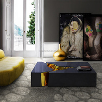 Table basse rectangulaire au design unique, ensemble table basse de salon de luxe dorée et blanche, table basse moderne en acier inoxydable