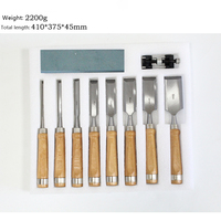 Outil de tournage sur bois, ensemble de 8 pièces avec manche en hêtre, coffret en bois, ciseaux à bois, couteau de sculpture sur bois
